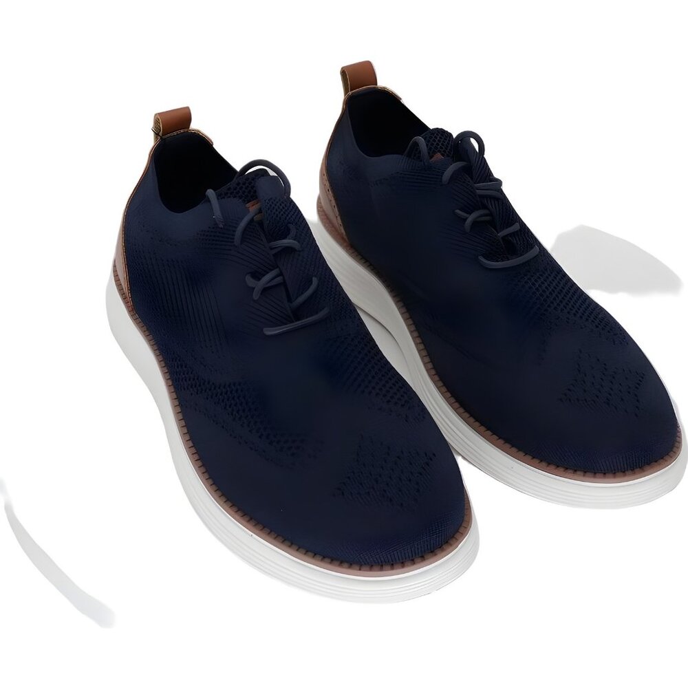 Akademiks Men's Olney Wingtip Knit Oxford Shoes Navy 12 M